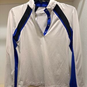 White and Blue TAIL Long Sleeve Shirt